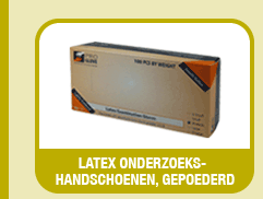 Latex onderzoekshandschoenen, gepoederd